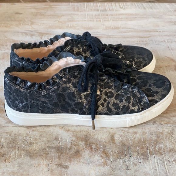 Kate Spade Lynn Metallic Leopard Sneaker {Blk/Gry} - Picture 3 of 8